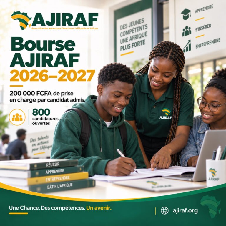 Bourse AJIRAF 2026–2027 au Cameroun : 200 000 FCFA pour votre formation professionnelle